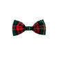 A red and green tartan pattern dog bow tie.