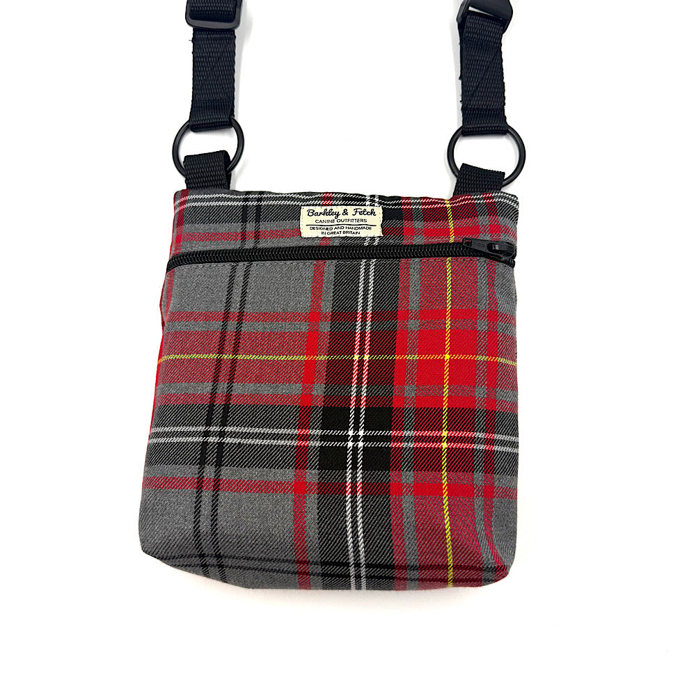 Red and Grey Check Dog Walk and Treat Bag