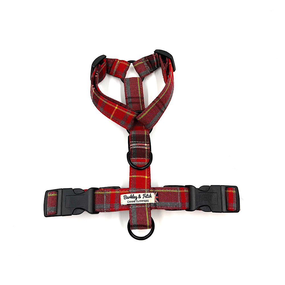 Red and Grey Check Strap Harness