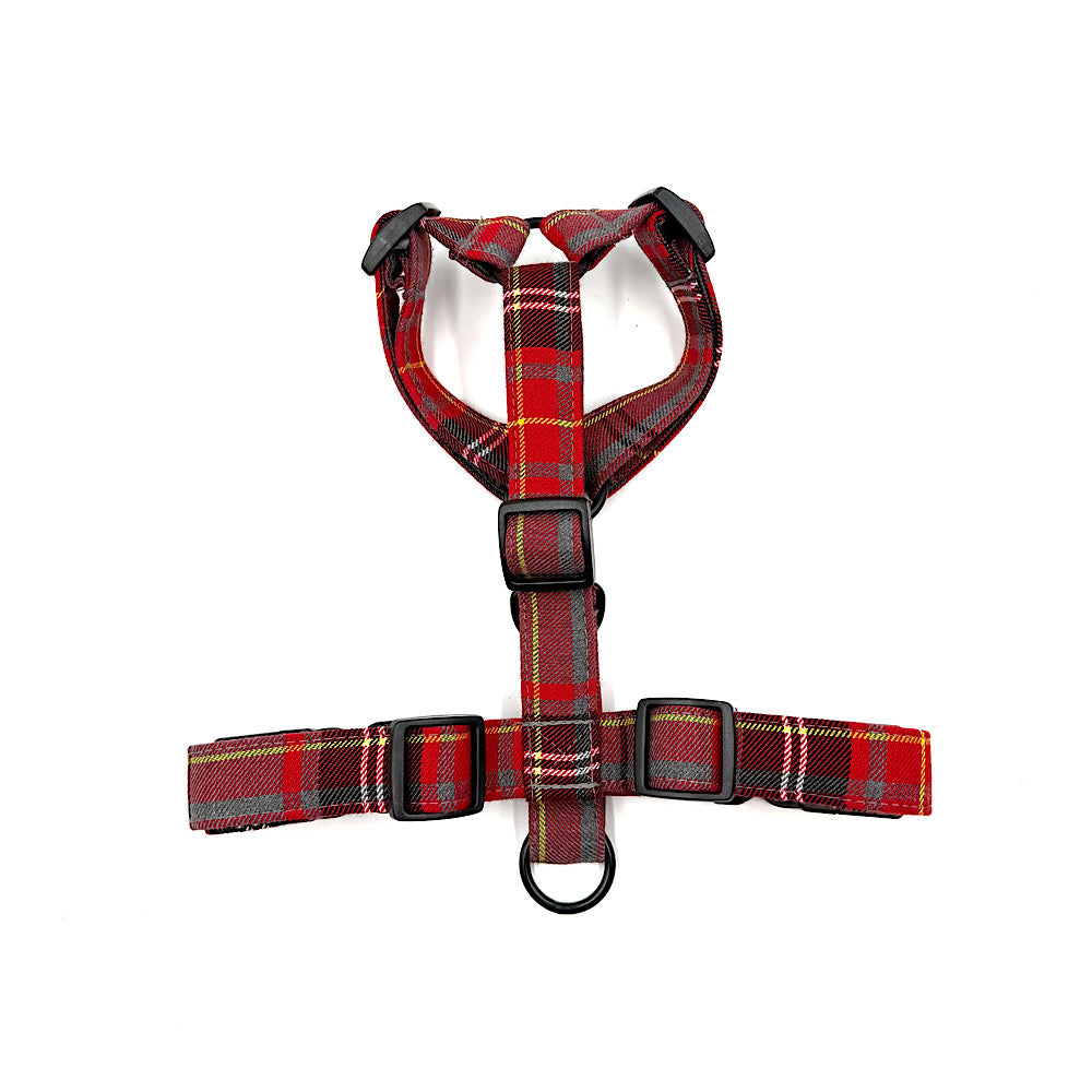 Red and Grey Check Strap Harness