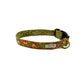 Dog collar with floral strawberry thief pattern on a white background. Handmade in UK by Barkley and Fetch