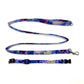 Dog collar and leash set with galaxy pattern on a white background