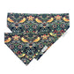 strawberry thief print barkley and fetch handmade dog bandanas on a white background