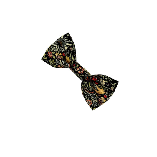 Floral patterned bow tie on a white background