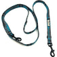 Plaid patterned dog leash on a white background