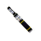 Black and yellow striped watch strap on a white background
