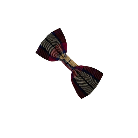 Plaid bow tie on a white background