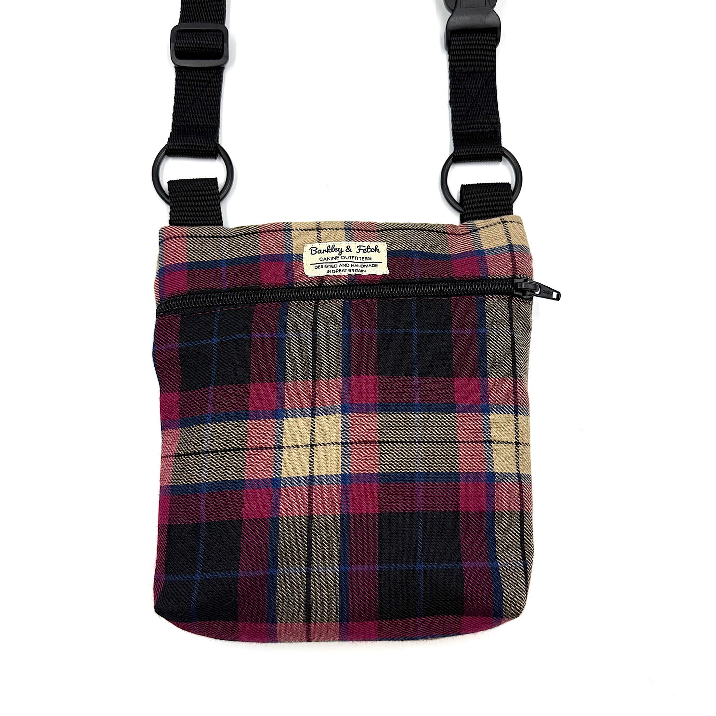 Wine Tartan Dog Walk and Treat Bag