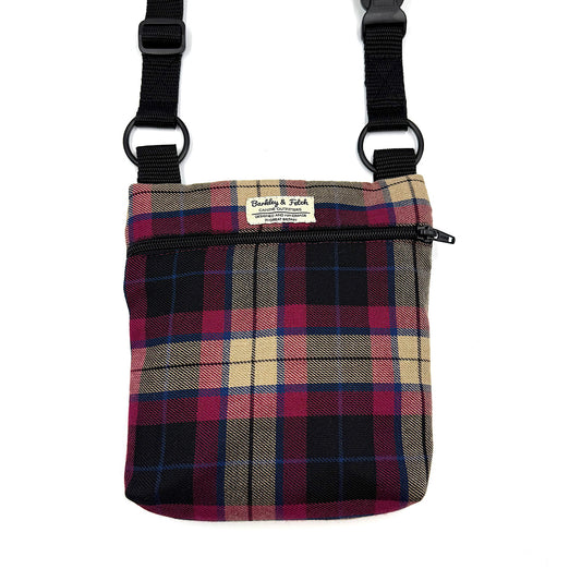 Wine Tartan Dog Walk and Treat Bag