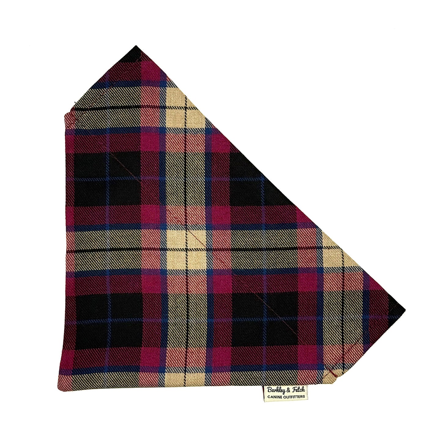 Wine Tartan Dog Bandana