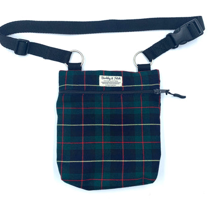 Green/Navy Tartan Dog Walk and Treat Bag