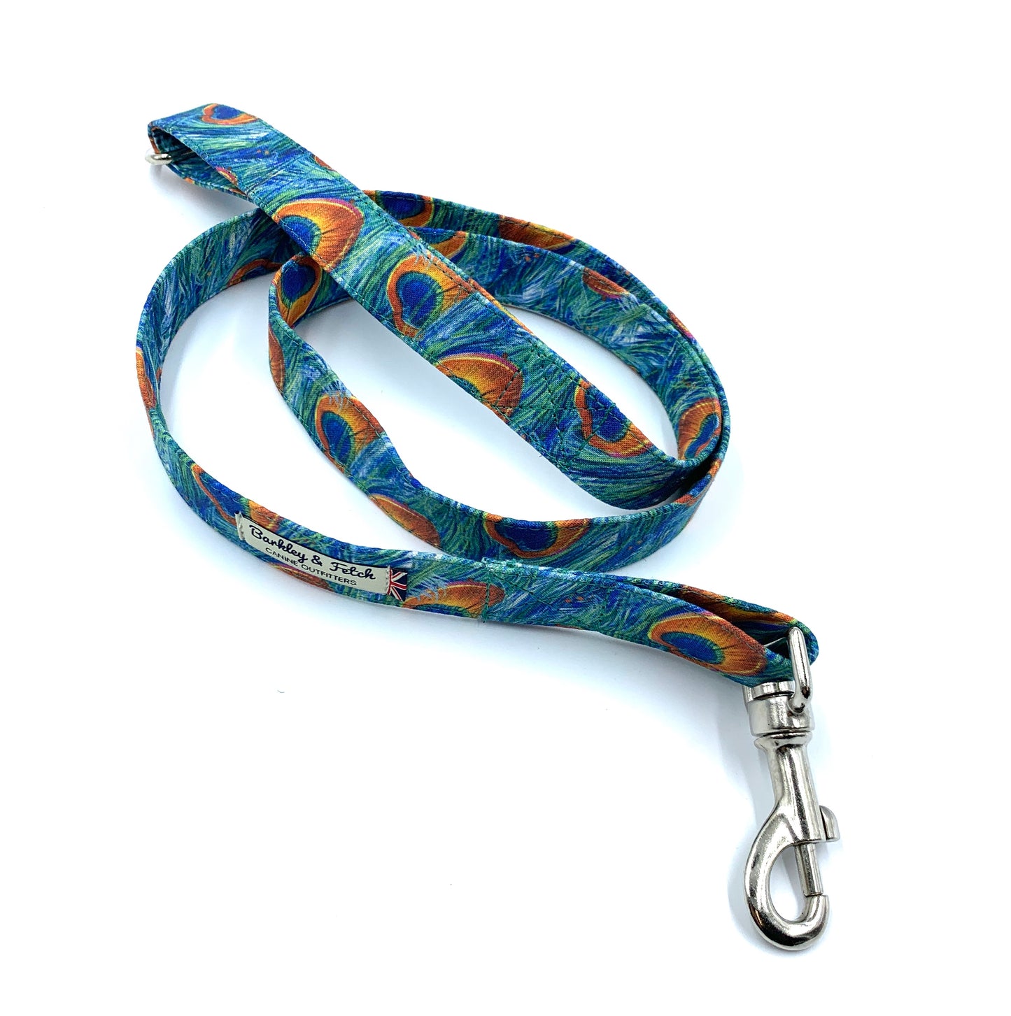 Peacock Feather Print Dog Lead