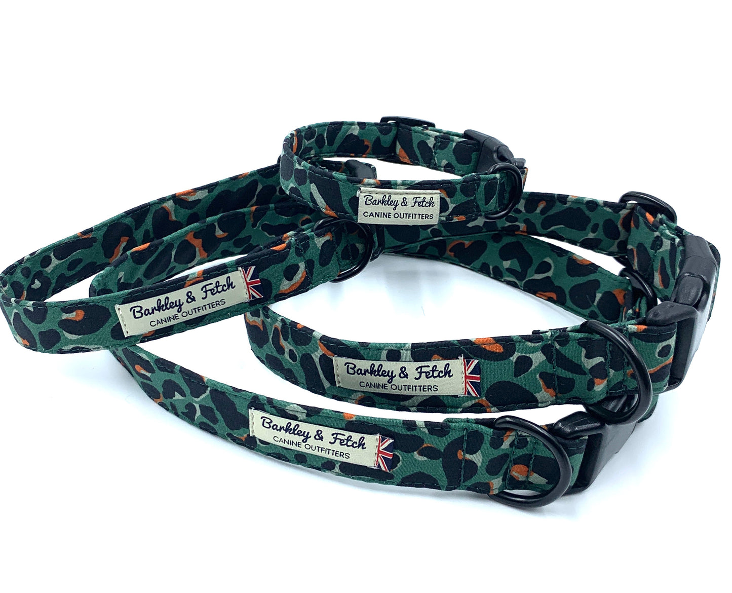 Green Leopard Print Dog Collar