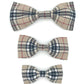 Caramel Tartan Check Dog Bowtie