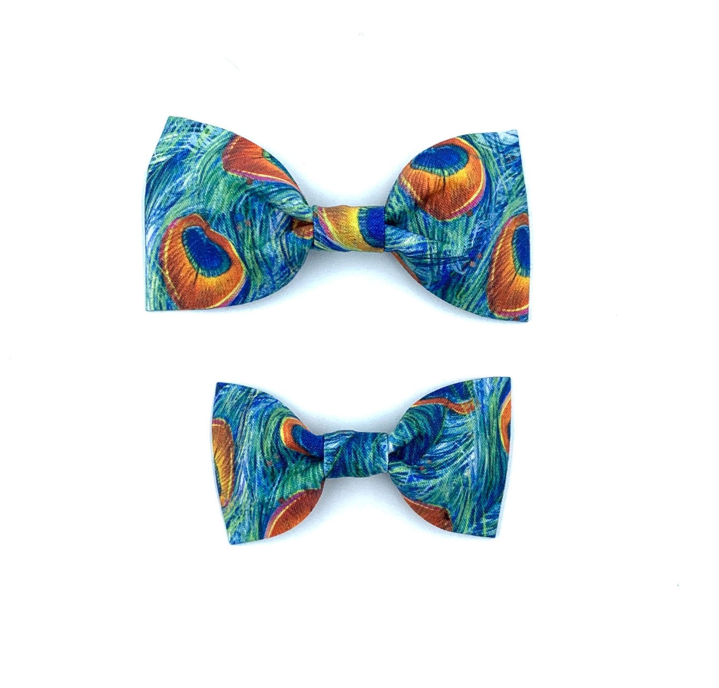 Peacock Feather Print Dog Bowtie