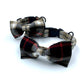 Black Beige Tartan Check Dog Bowtie