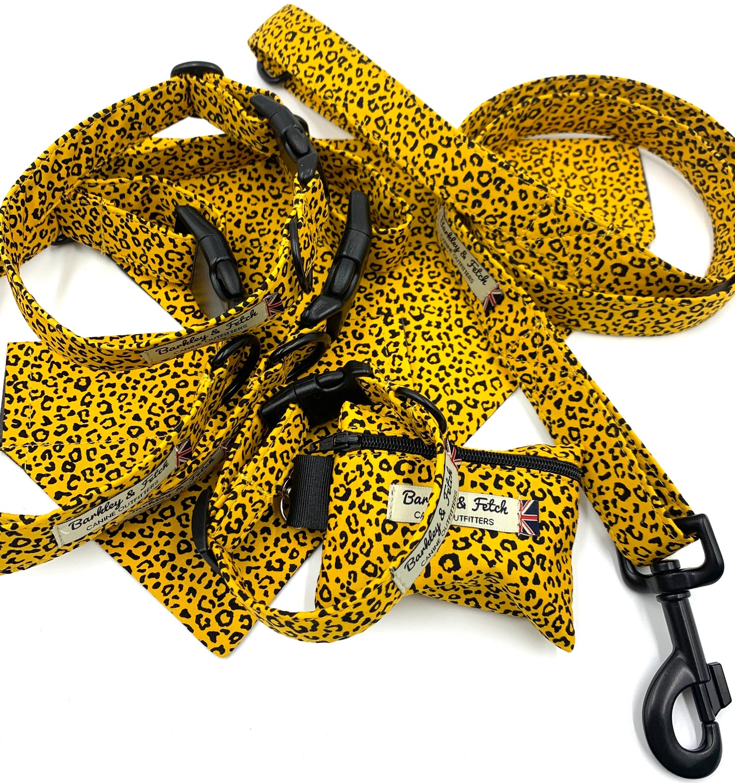Ochre Leopard Print Dog Collar