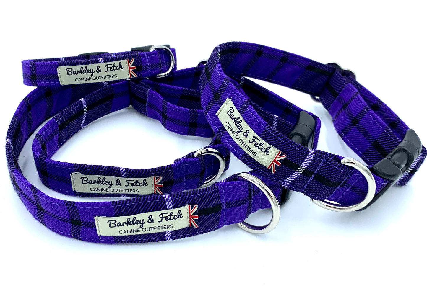 Purple Tartan Dog Collar