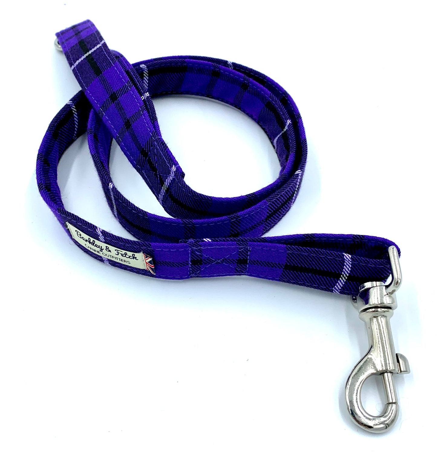 Purple Tartan Dog Lead