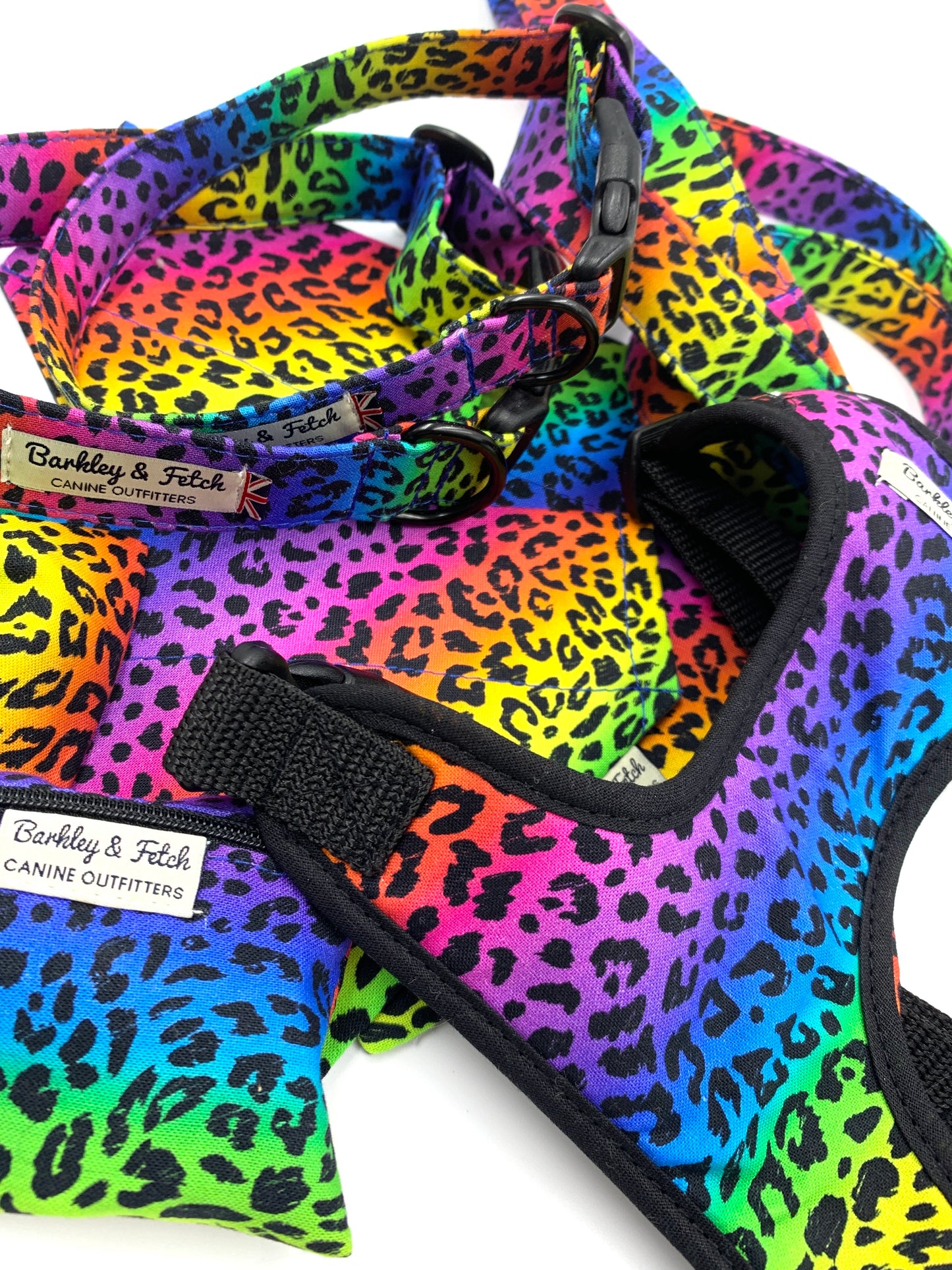 Rainbow Leopard Print Poo Bag Holder