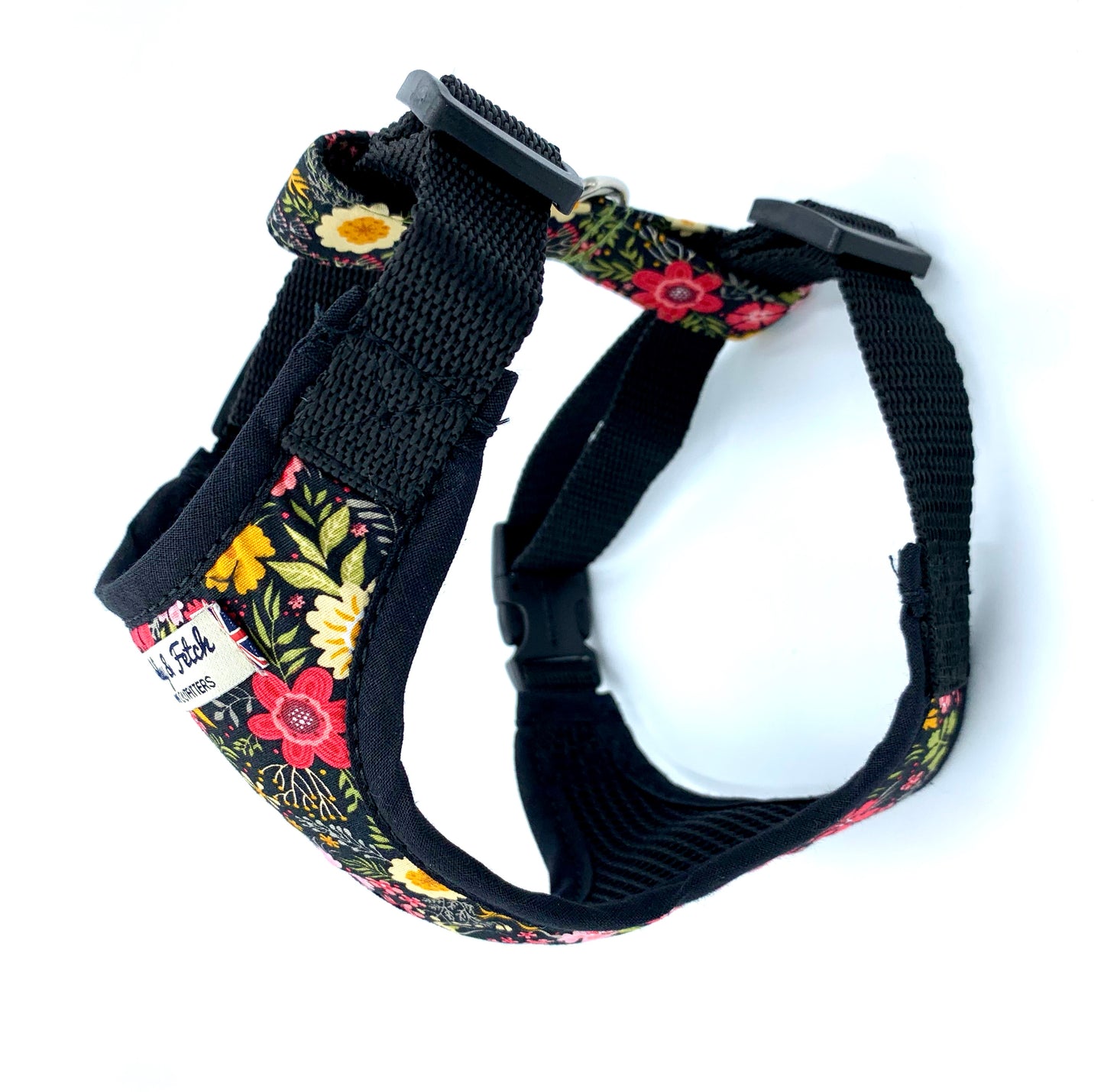 Black Ditsy Floral Print Harness