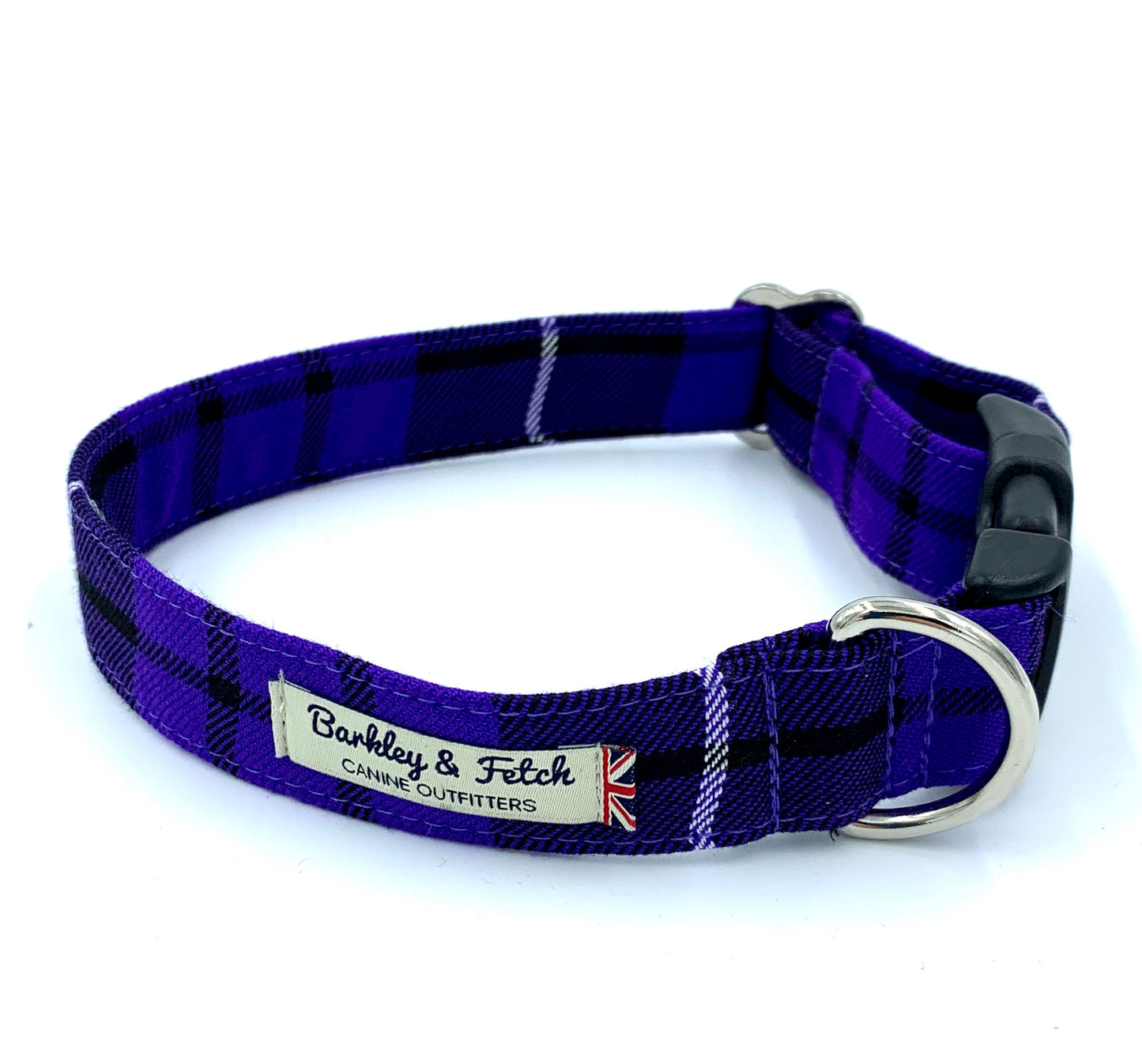 Purple Tartan Dog Collar