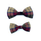 Wine Tartan Dog Bow