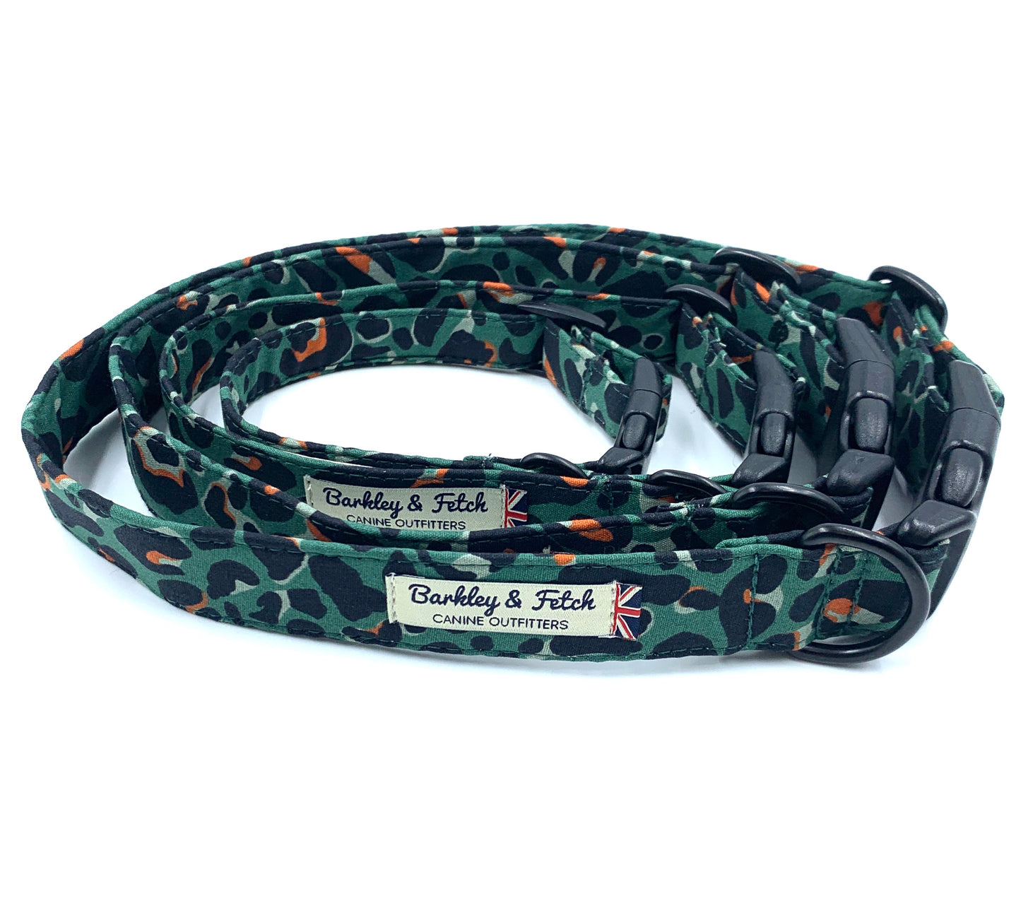 Green Leopard Print Dog Collar