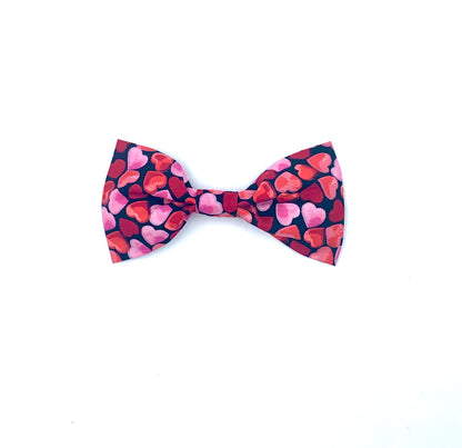 Love Hearts Print Dog Bow