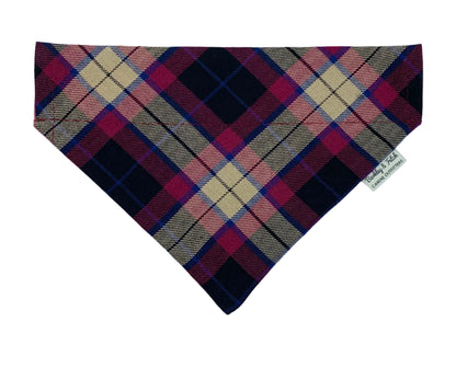 Wine Tartan Dog Bandana