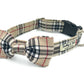 Caramel Tartan Check Dog Bowtie