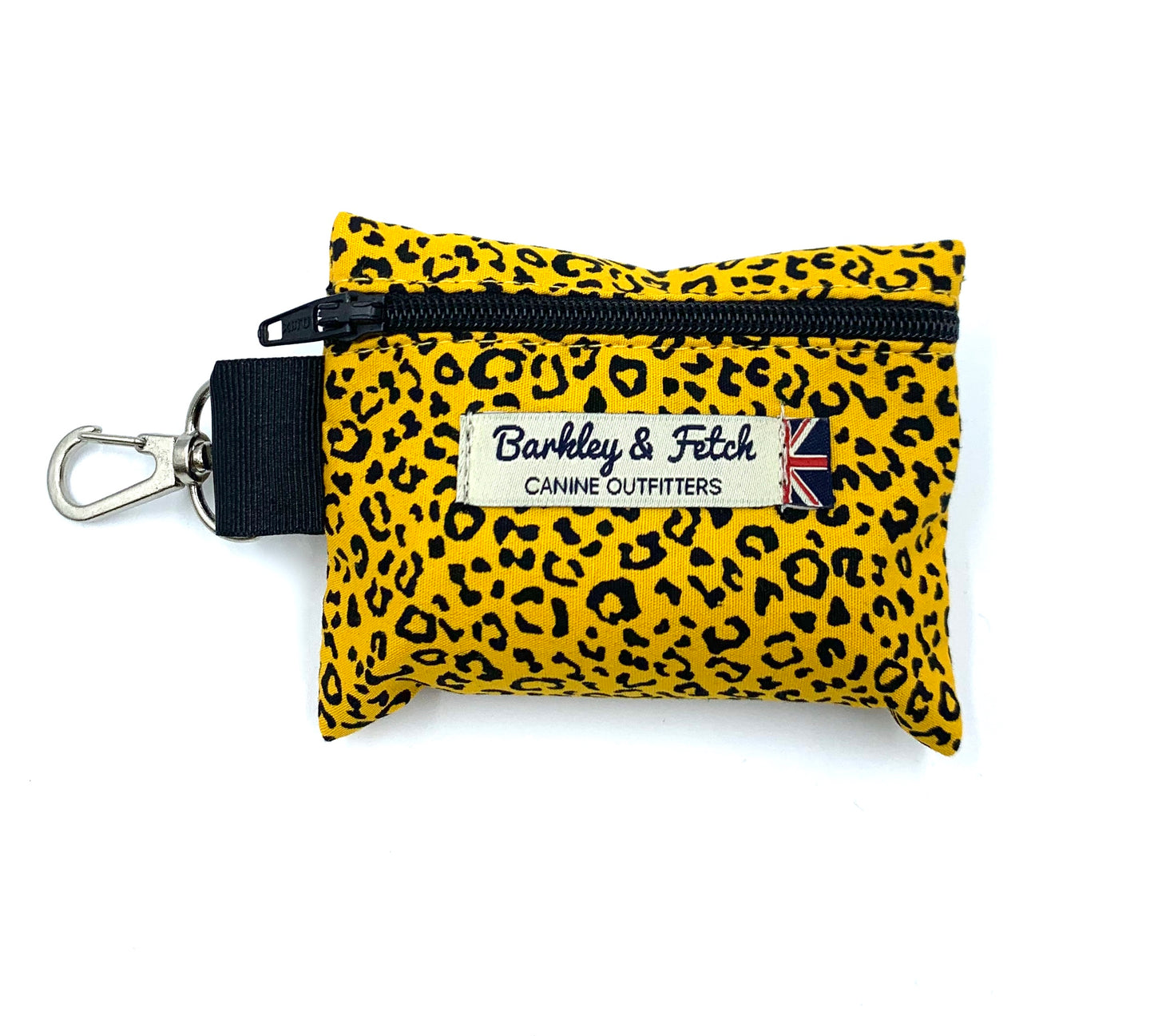 Ochre Leopard Print Poo Bag Holder