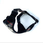 Black dog harness on a white background