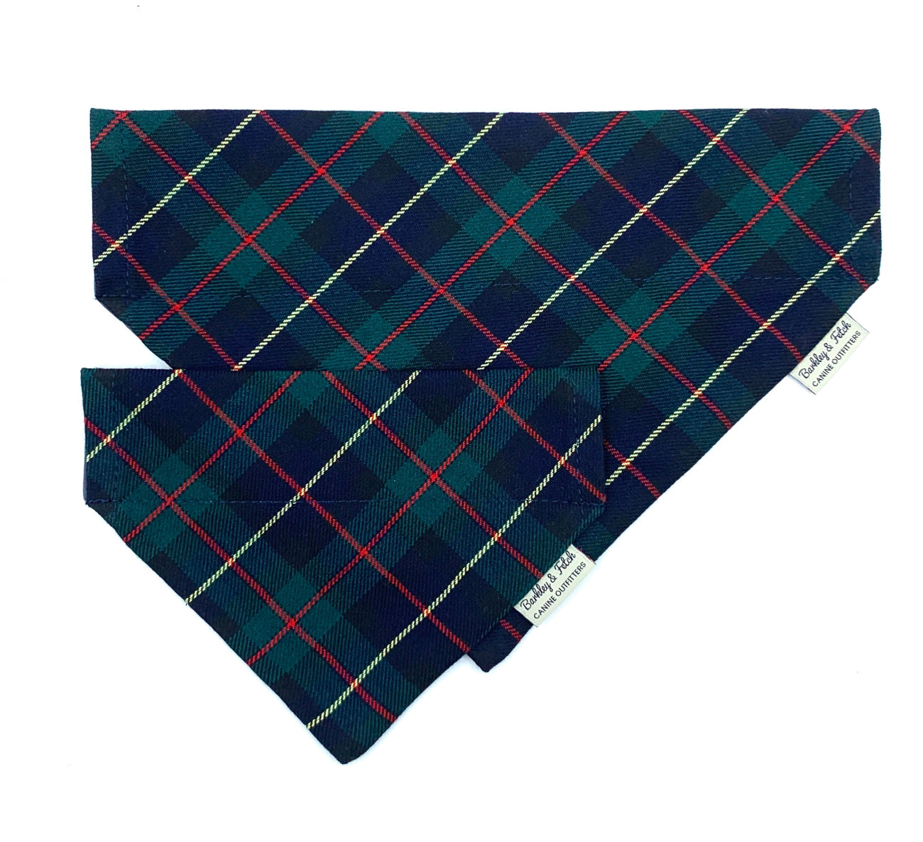 Green/Navy Tartan Dog Bandana