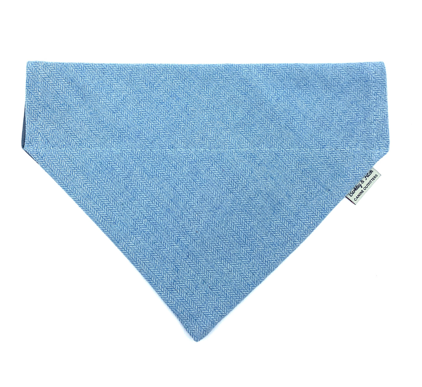 Pale Blue Herringbone Dog Bandana