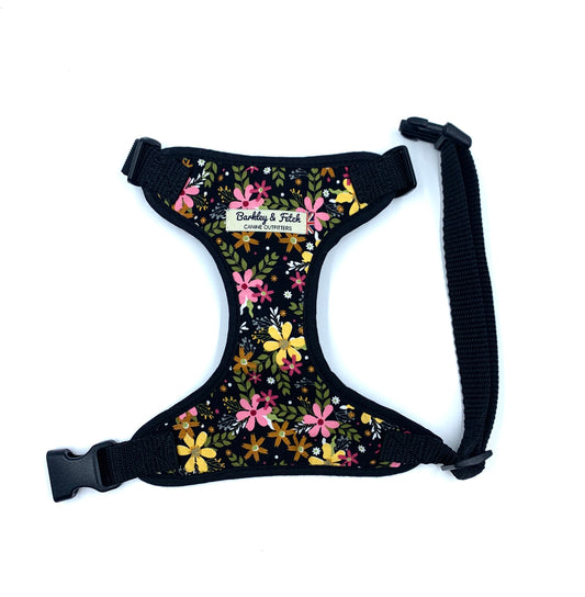 New Black Ditsy Floral Print Harness