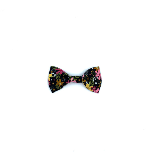New Black Ditsy Floral Print Dog Bow