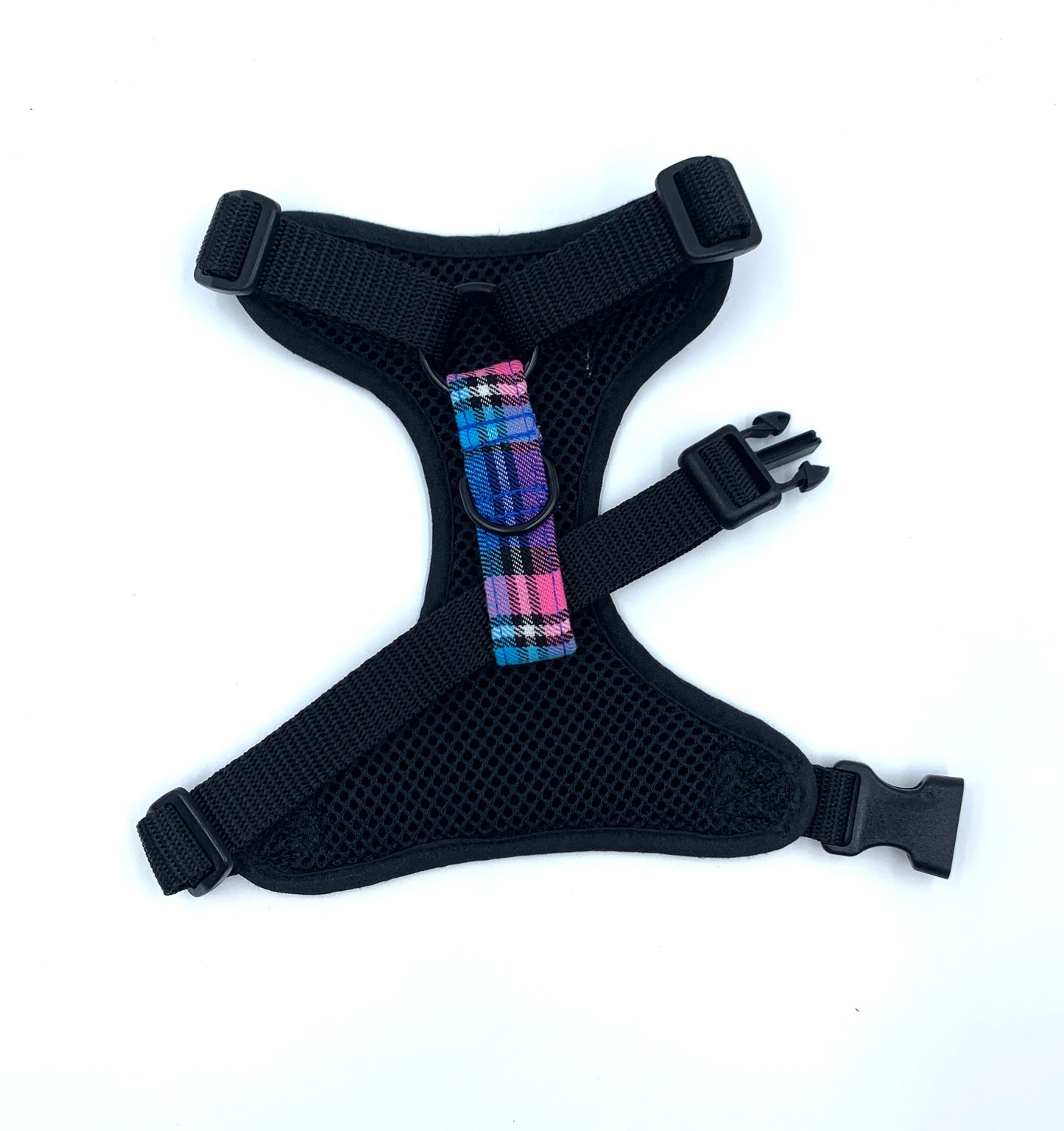 Pink/Blue Check Fabric Harness