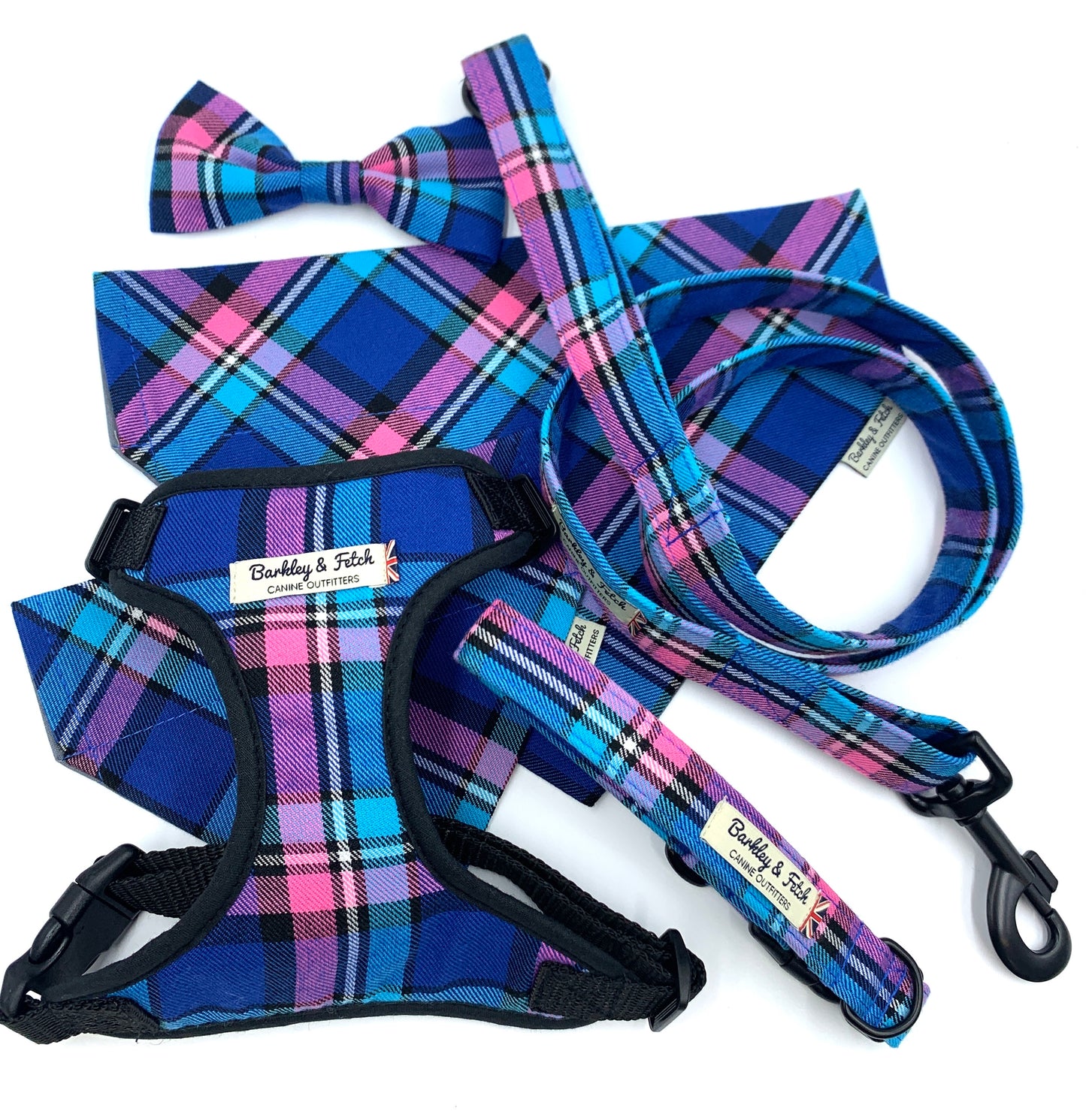 Pink/Blue Check Poo Bag Holder