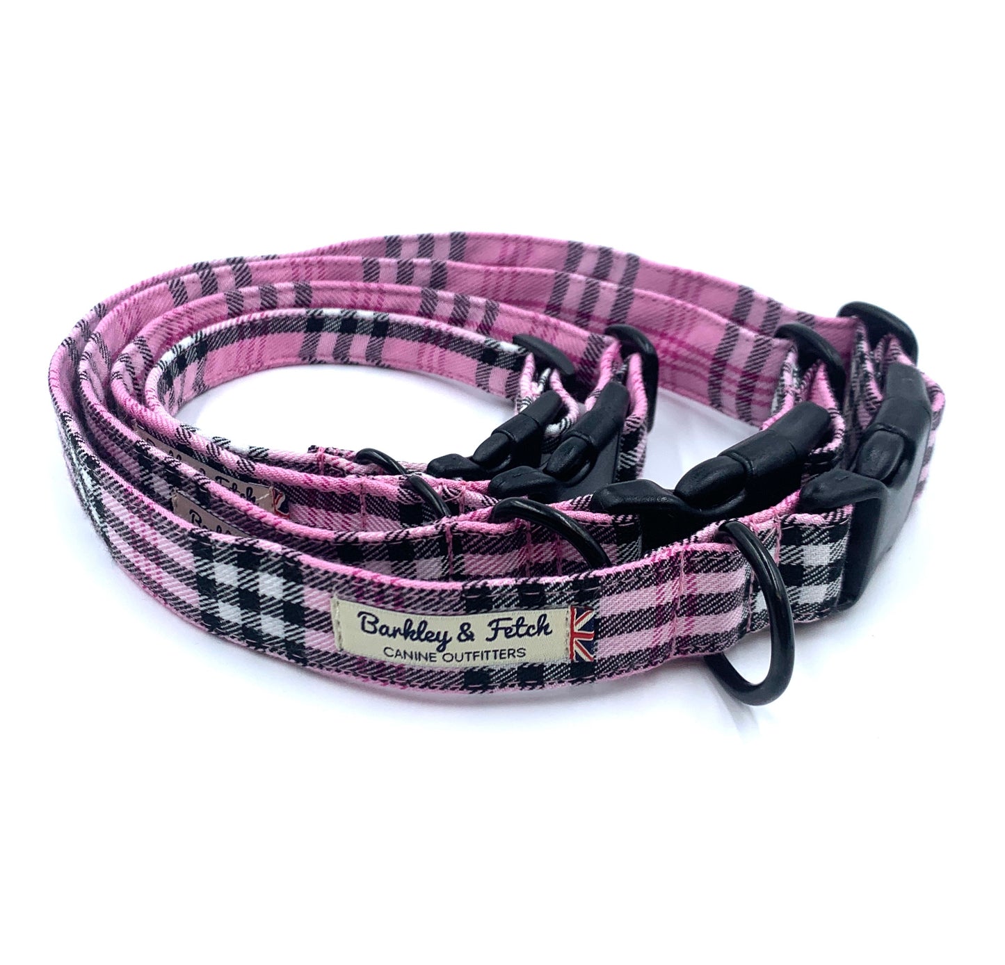 PinkBerry Check Dog Collar