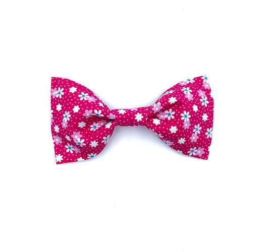 Hot Pink Floral Print Dog Bow