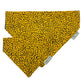 Yellow bandana with black leopard print pattern on a white background