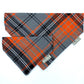 Plaid patterned bandana with visible brand label on a white background