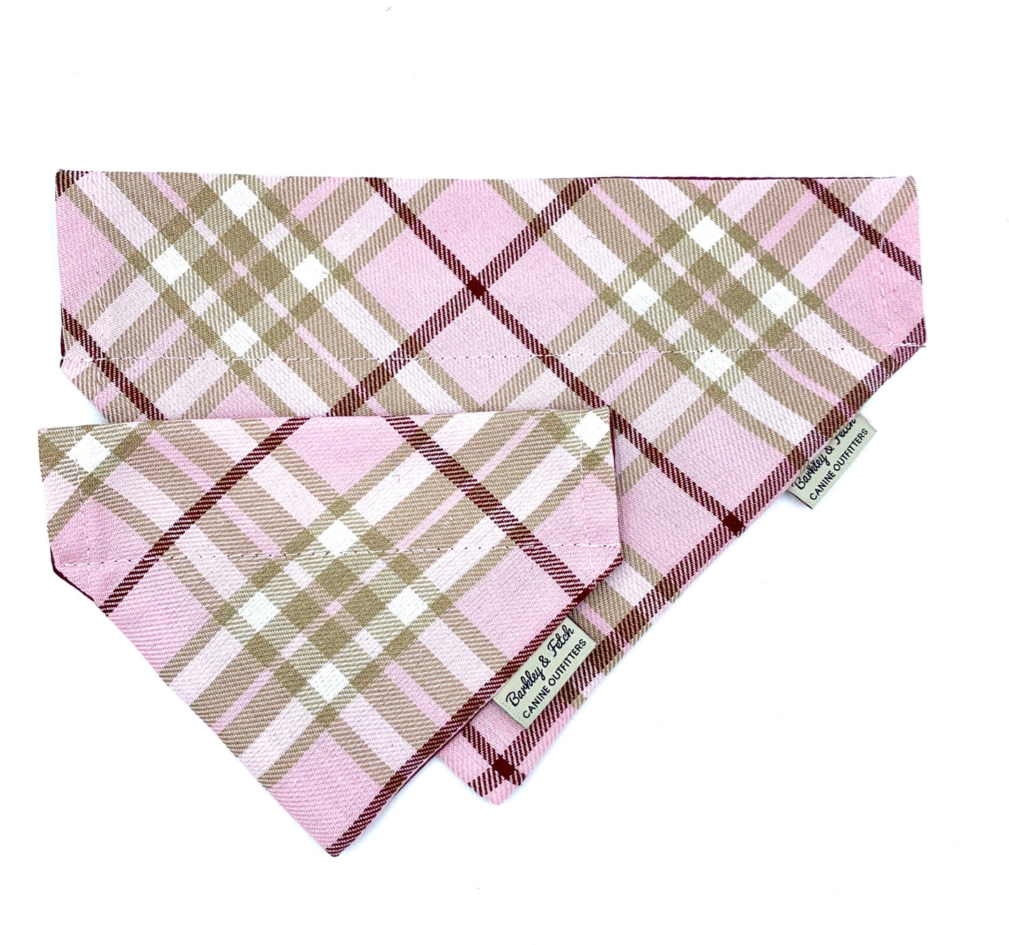 Pale Pink Tartan Dog Bandana