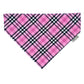 Pink plaid bandana on a white background