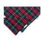 Plaid patterned bandana with visible brand label on a white background