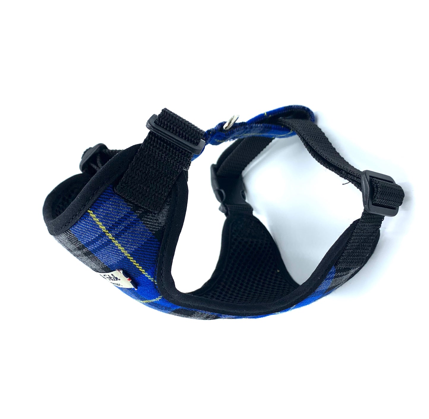 Royal Blue Tartan Fabric Harness