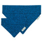 Blue leopard print bandana with a visible brand label on a white background