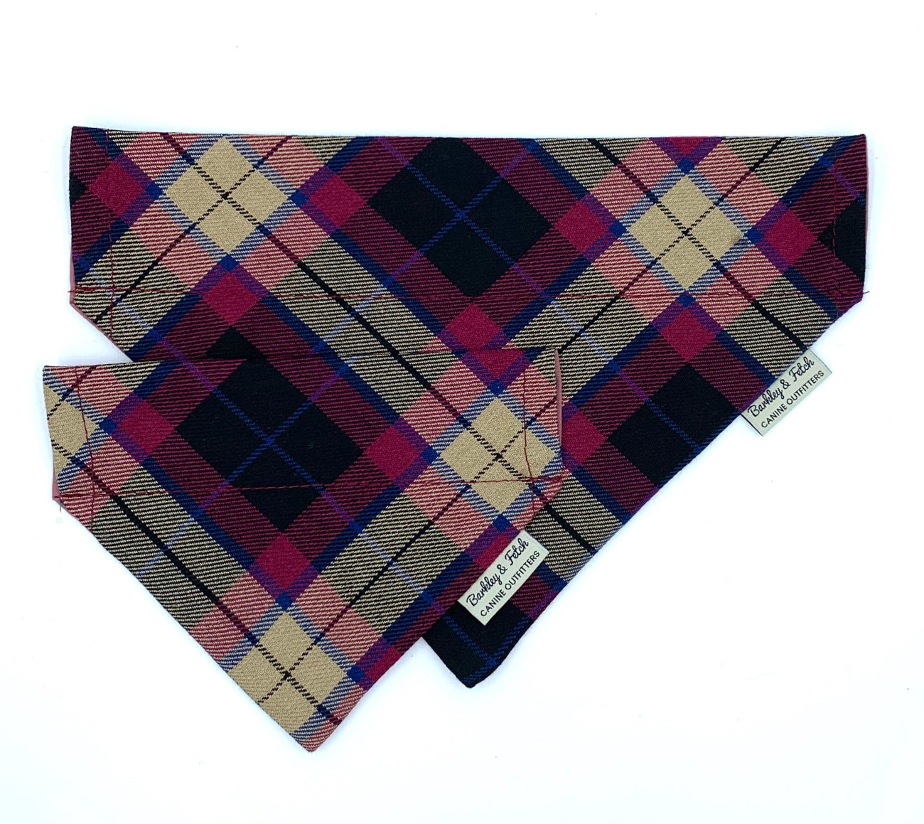 Wine Tartan Dog Bandana