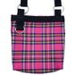 pink tartan dog walking bag back view on a white background. Handmade in the Uk by Barkley and Fetch
